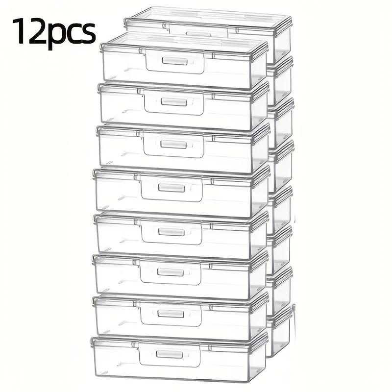 Art Craft Organizer - กล่องเก็บของพลาสติกใสพร้อมฝาปิด 12 ชิ้น | กล่องจัดเก็บอเนกประสงค์สำหรับเครื่องประดับ, ฮาร์ดแวร์,