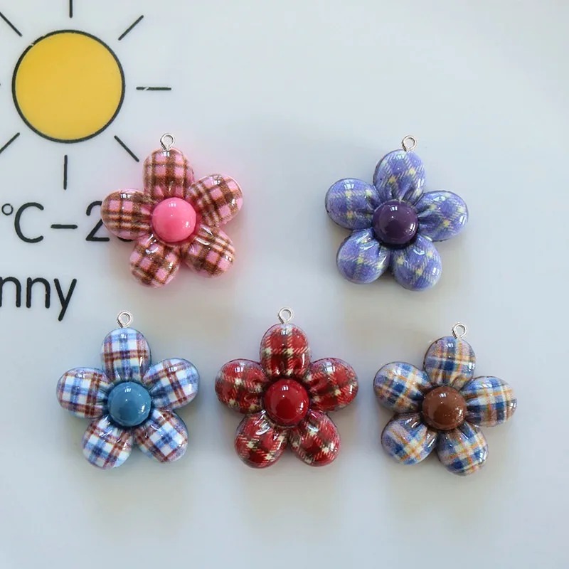 Art Craft Flower - จี้เรซิ่นรูปดอกไม้หวานๆ 10 ชิ้น สำหรับทำเครื่องประดับ ต่างหู พวงกุญแจ