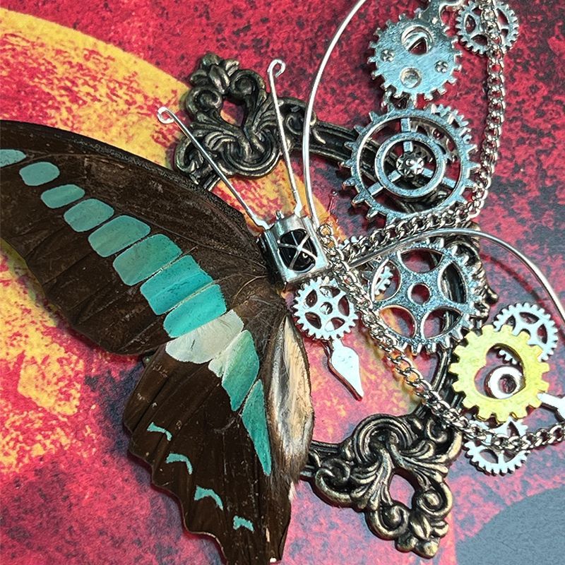 Art Craft Butterfly - ชุด DIY กรอบรูปผีเสื้อสไตล์สตีมพังก์ พร้อมตัวอย่างแมลงจริง ประดับด้วยเฟืองกลไก ตกแต่งผนัง