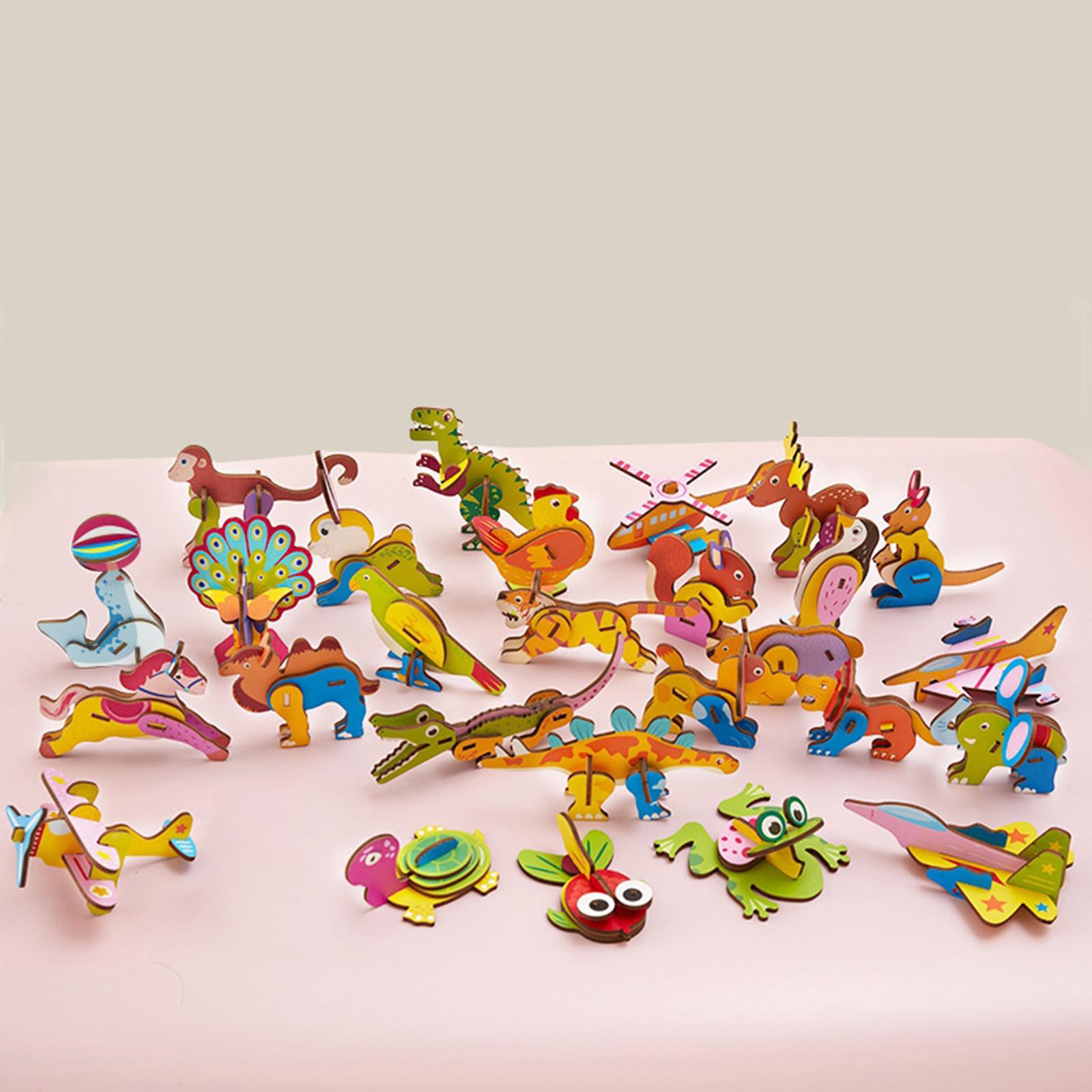 Art Craft Game - ปริศนาไม้การ์ตูน 3 มิติ, งานฝีมือศิลปะเกมสนุกๆ, ของเล่นเพื่อการศึกษาสำหรับเด็กอนุบาล