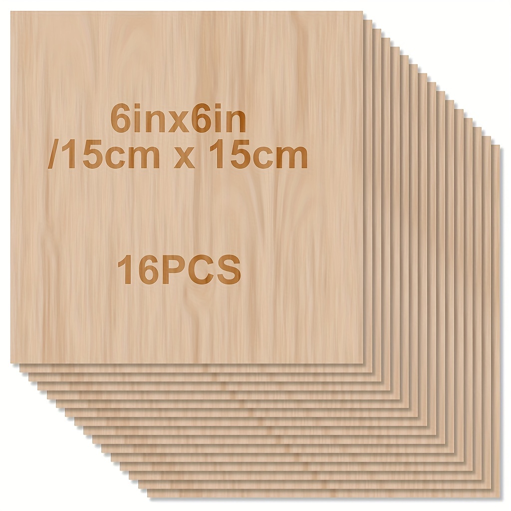 Art X Craft - 48/32/16/8/4 ชิ้นไม้ที่ยังไม่เสร็จ, 6 x 6 นิ้ว/15*15
