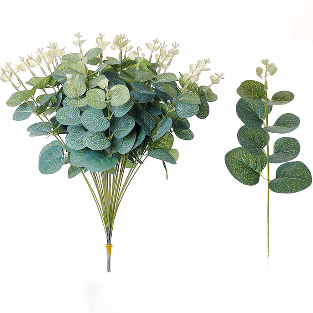 Art Craft Vase - 20PCS พืชปลอมผ้าไหม Eucalyptus Leaf DIY ตกแต่งคริสต์มาสแจกันสําหรับบ้านสวนงานแต่งงาน