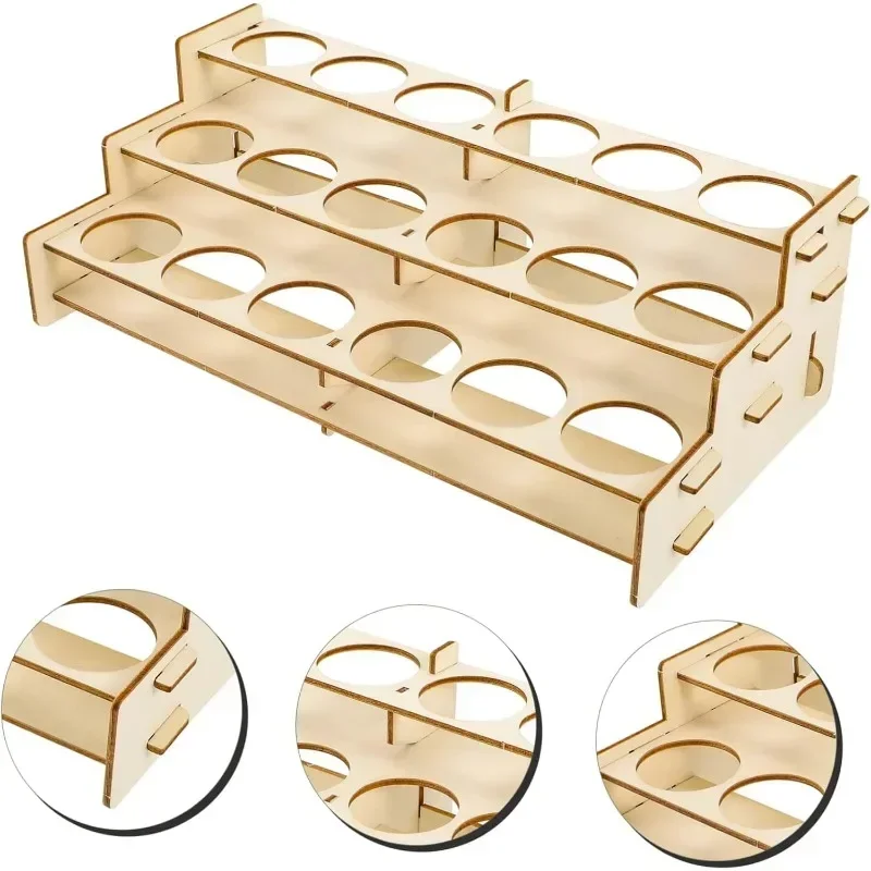 Art Craft Organizer - ชั้นวางสีไม้สำหรับขวดสีและอุปกรณ์ศิลปะ ชั้นวางโชว์อุปกรณ์ศิลปะ ชั้นวางขนาดกะทัดรัดสำหรับงานประดิษฐ์และงานวาดภาพ
