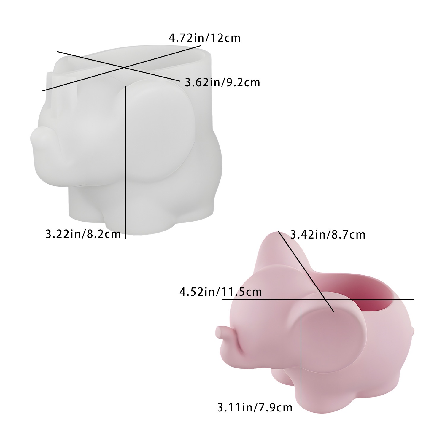 Art Craft Vase - แม่พิมพ์เรซิ่นรูปช้าง DIY สำหรับทำที่ใส่แก้วน้ำ ที่ใส่ปากกา แจกัน ของตกแต่ง