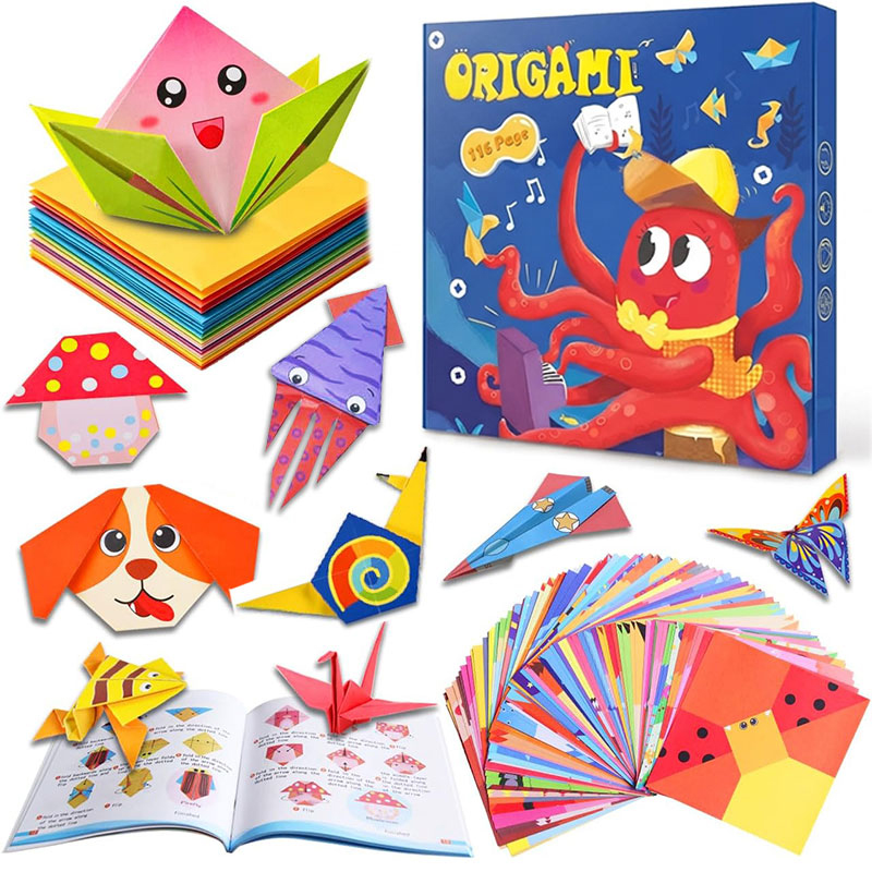 Art And Craft Recycle - ชุดงานฝีมือกระดาษโอริกามิ หนังสือคู่มือ DIY อุปกรณ์งานศิลปะ ชุดกระดาษพับหลากสี โครงการ