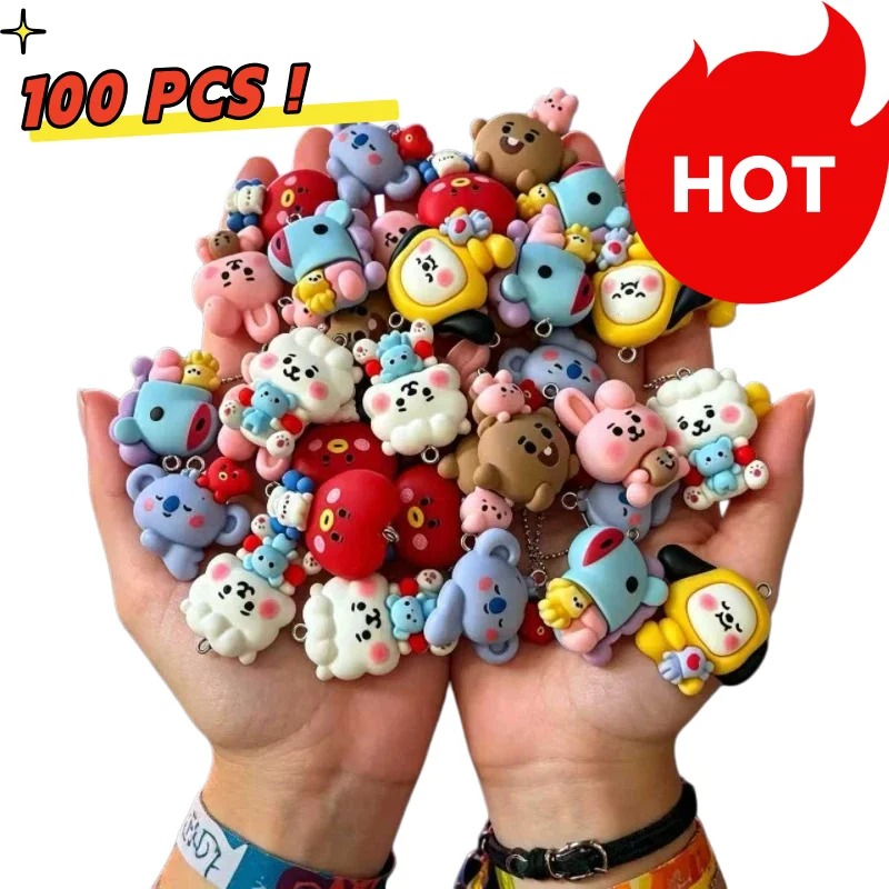 Art Craft Material - ชุด 7 ชิ้น BT21 ชาร์มการ์ตูนเรซิน อุปกรณ์
