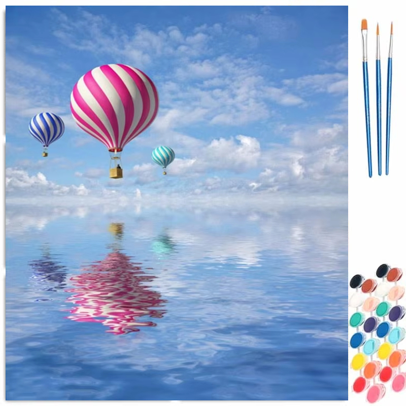Art Craft Game - ชุดระบายสีตามตัวเลขบนผ้าใบ งานฝีมือริมทะเล ศิลปะ DIY ภาพวาดสีอะคริลิคตามตัวเลข ภูเขาหินสไตล์โมเดิร์นสำหรับตกแต่งบ้าน