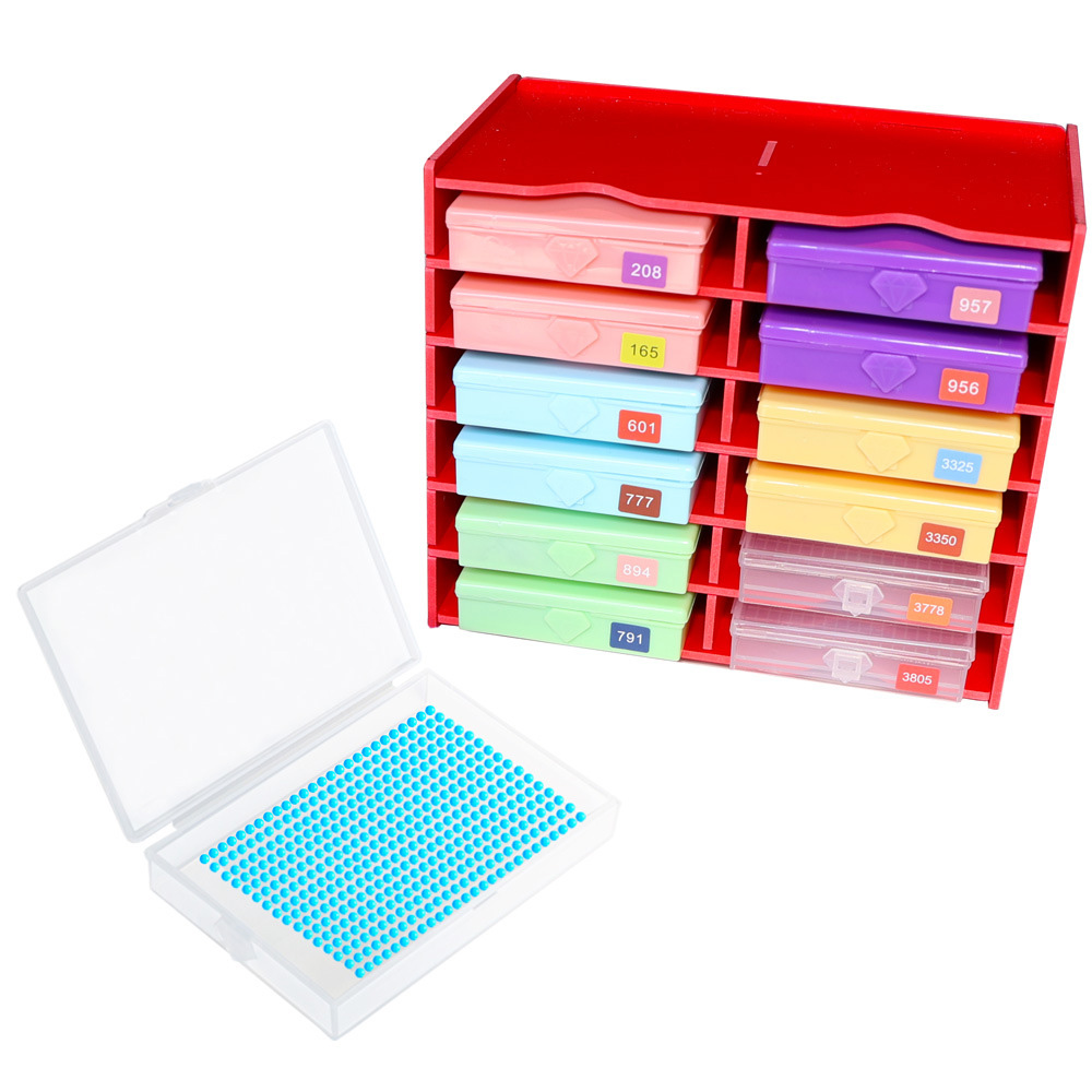 Art Craft Organizer - ถาดใส่เพชรสำหรับงานศิลปะ 12 ชิ้น พร้อมชั้นวางเก็บของ - อุปกรณ์จัดระเบียบสำหรับงานปักเพชรโมเสค