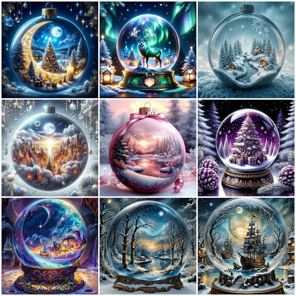Art Craft Winter - EverShine 5DเพชรภาพวาดสุนัขแมวDIYโมเสคเต็มรูปแบบเจาะรอบเย็บปักถักร้อยสัตว์Rhinestoneภาพบ้านLeisureของขวัญ