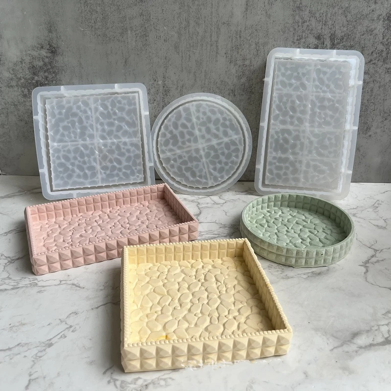 Art Craft Organizer - เพชรคริสตัลถาดดินแม่พิมพ์ซิลิโคน DIY Handmade Craft Art เครื่องประดับแผ่นซีเมนต์คอนกรีต