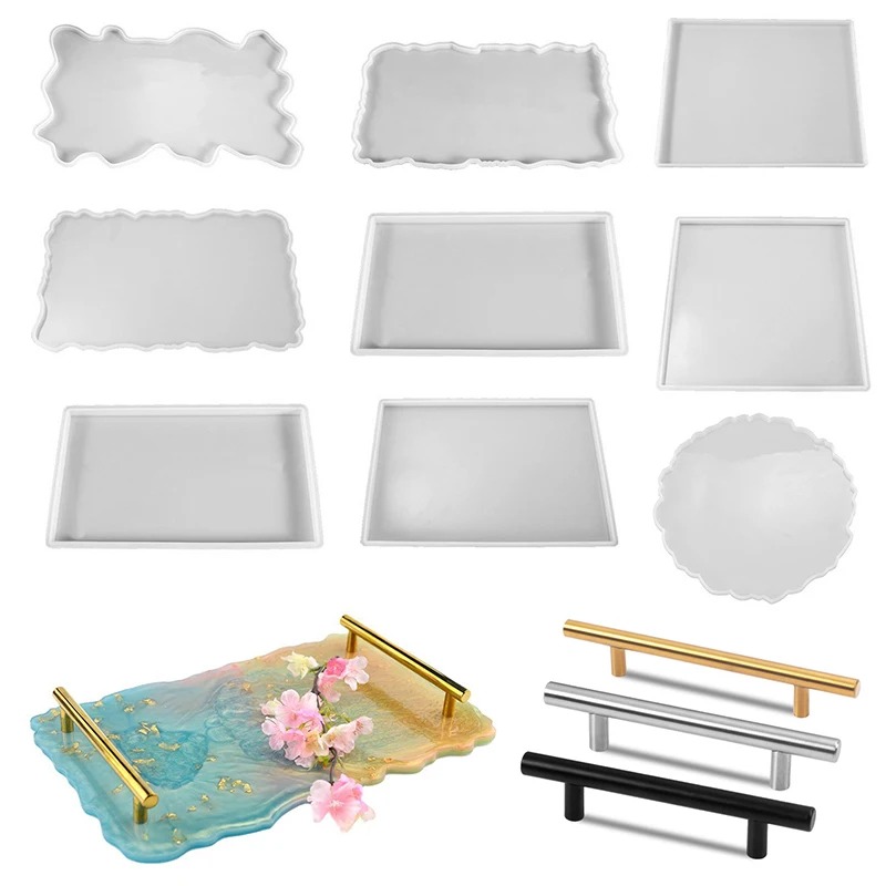 Art Craft Website - ถาดอีพ็อกซี่เรซินแม่พิมพ์ซิลิโคน DIY สี่เหลี่ยมผืนผ้าขนาดใหญ่ชา Coaster เรซินแม่พิมพ์สําหรับตกแต่งบ้านหัตถกรรมอุปกรณ์ศิลปะ