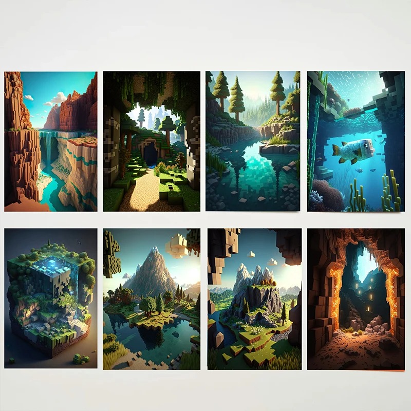 Art Craft Game - M-Minecraft โปสเตอร์ Mine เกม Pixel Craft