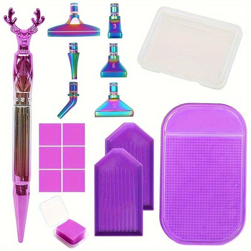 Diamond Painting Kit - ปากกาประดับเพชรรูปเขากวางพร้อมปลายโลหะ, อุปกรณ์เสริมสำหรับงานเพชรเพ้นท์, ปลายปากกาเพชรเพ้นท์หลากสี, ปากกาเพชรเพ้นท์ DIY, ชุดเครื่องมือปลายปากกาโลหะหลากสีสำหรับงานเพชรเพ้นท์