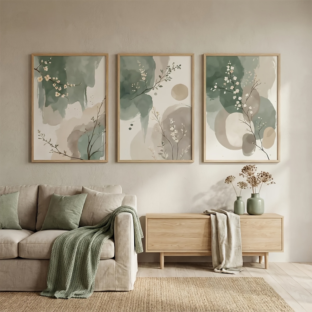 ภาพพิมพ์บนผ้าใบลายใบไม้สไตล์ญี - Art Craft House บทวิจารณ์และราคา