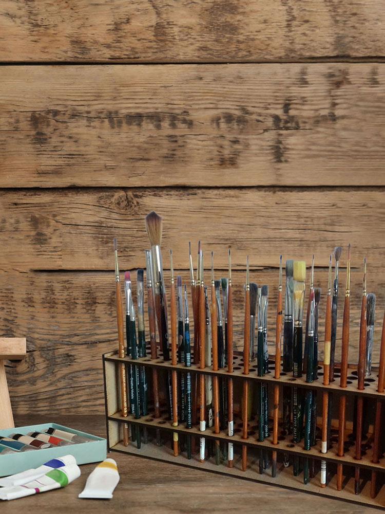 ที่ใส่แปรงไม้พรีเมียม 67 ช่อง  - Art Craft Organizer บทวิจารณ์และราคา