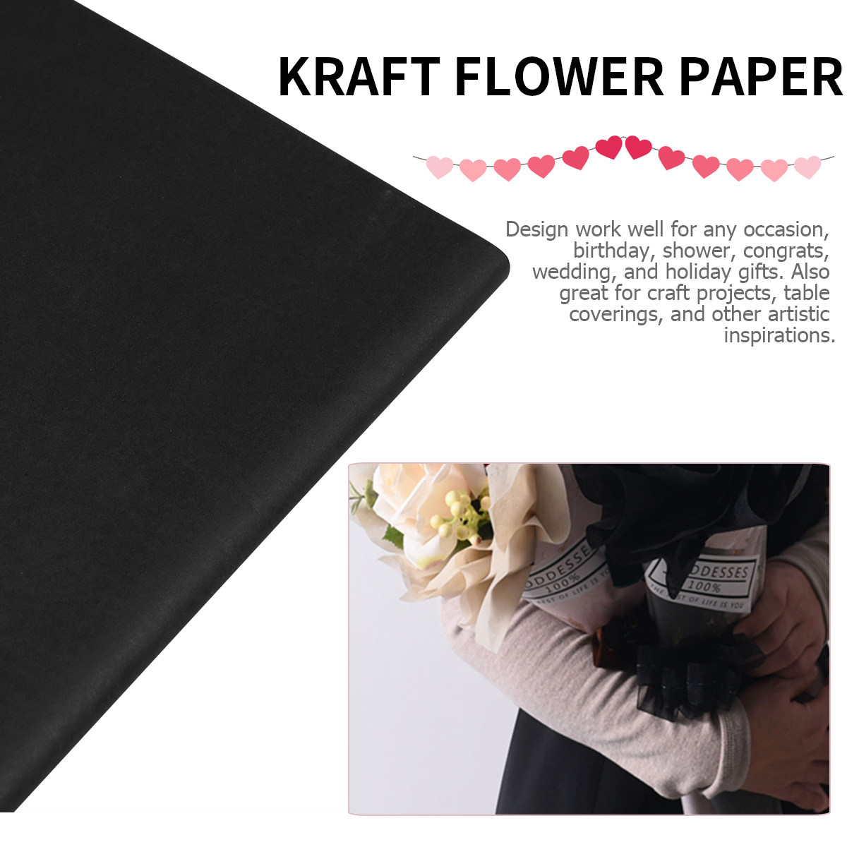 กระดาษห่อของขวัญสีดำหนา 20 แผ่ - Art And Craft Recycle บทวิจารณ์และราคา