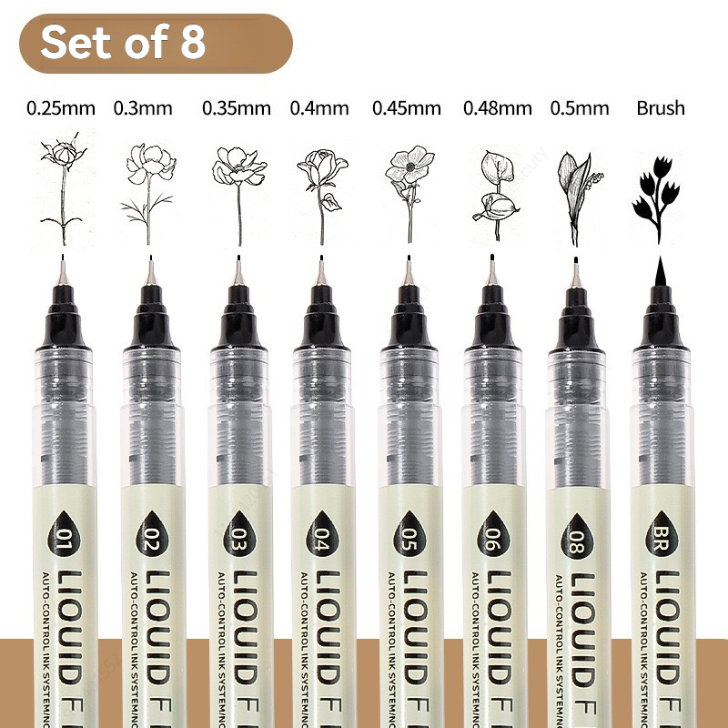 ปากกาสีดำ 5/8/12 หัวเล็ก สำหรั - Craft And Art Difference บทวิจารณ์และราคา