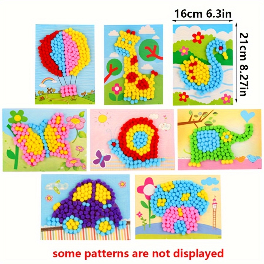 2pcs 16x21 ซม.สีสัน Pom-Pom ภา - Art Craft Painting บทวิจารณ์และราคา