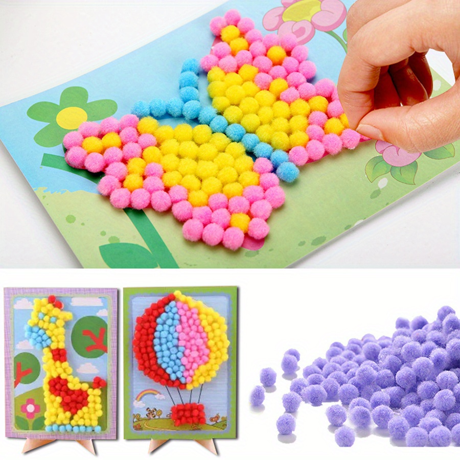 2pcs 16x21 ซม.สีสัน Pom-Pom ภา - Art Craft Painting บทวิจารณ์และราคา