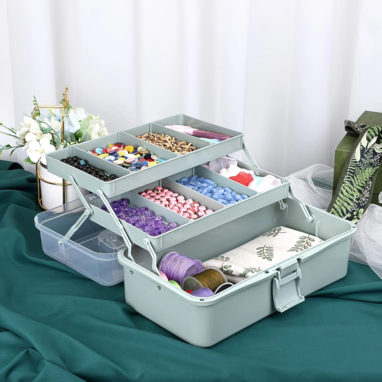 กล่องเก็บของพลาสติก 3 ชั้น พร้ - Art Craft Organizer บทวิจารณ์และราคา