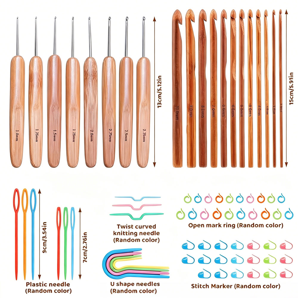 ชุดเข็มโครเชต์ไม้ไผ่ 74 ชิ้น พ - Art Craft Material บทวิจารณ์และราคา
