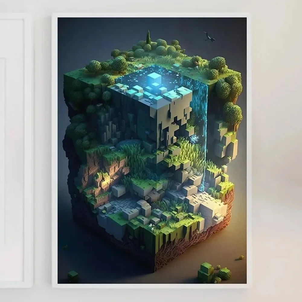 ภาพพิมพ์ลายเกมพิกเซลคราฟต์ สำห - Art Craft Game บทวิจารณ์และราคา
