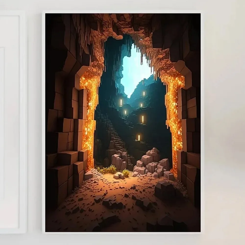 ภาพพิมพ์ลายเกมพิกเซลคราฟต์ สำห - Art Craft Game บทวิจารณ์และราคา