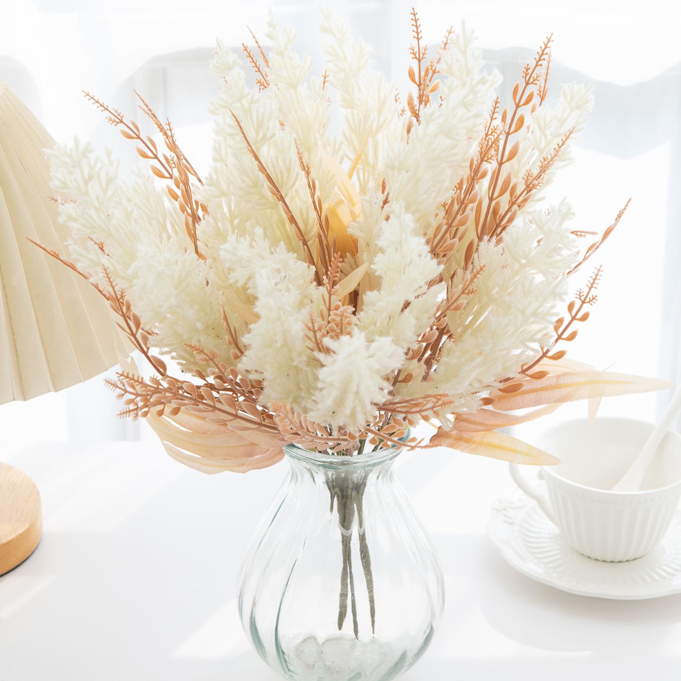 ต้นกกประดิษฐ์สำหรับตกแต่งงานเท - Art Craft Vase บทวิจารณ์และราคา