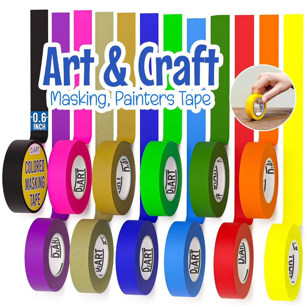 เทปกาวสีสันสดใส 12 ม้วน อุปกรณ - Art X Craft บทวิจารณ์และราคา