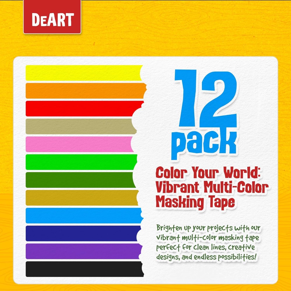 เทปกาวสีสันสดใส 12 ม้วน อุปกรณ - Art X Craft บทวิจารณ์และราคา