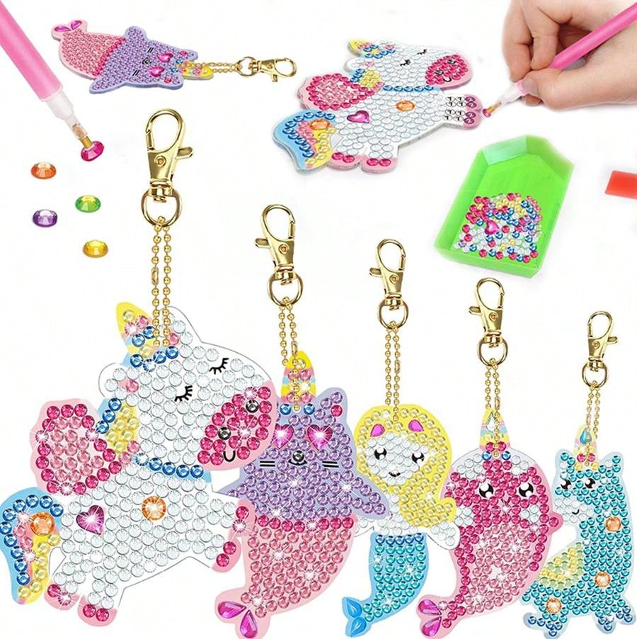 5pcs 5D เพชรภาพวาดของคุณเองอัญ - Art Craft Unicorn บทวิจารณ์และราคา