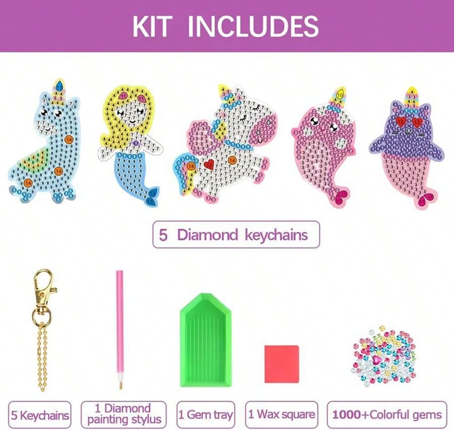5pcs 5D เพชรภาพวาดของคุณเองอัญ - Art Craft Unicorn บทวิจารณ์และราคา