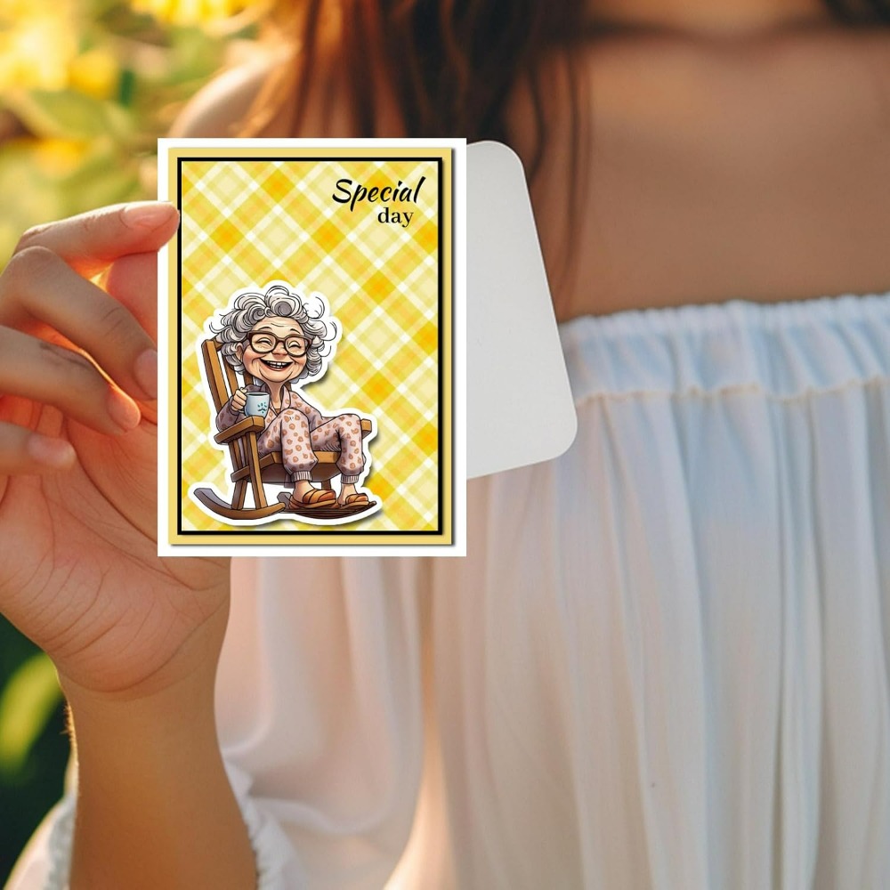 ยิ้ม Old Lady ล้างแสตมป์สําหรั - Rubber Stamp Blank บทวิจารณ์และราคา