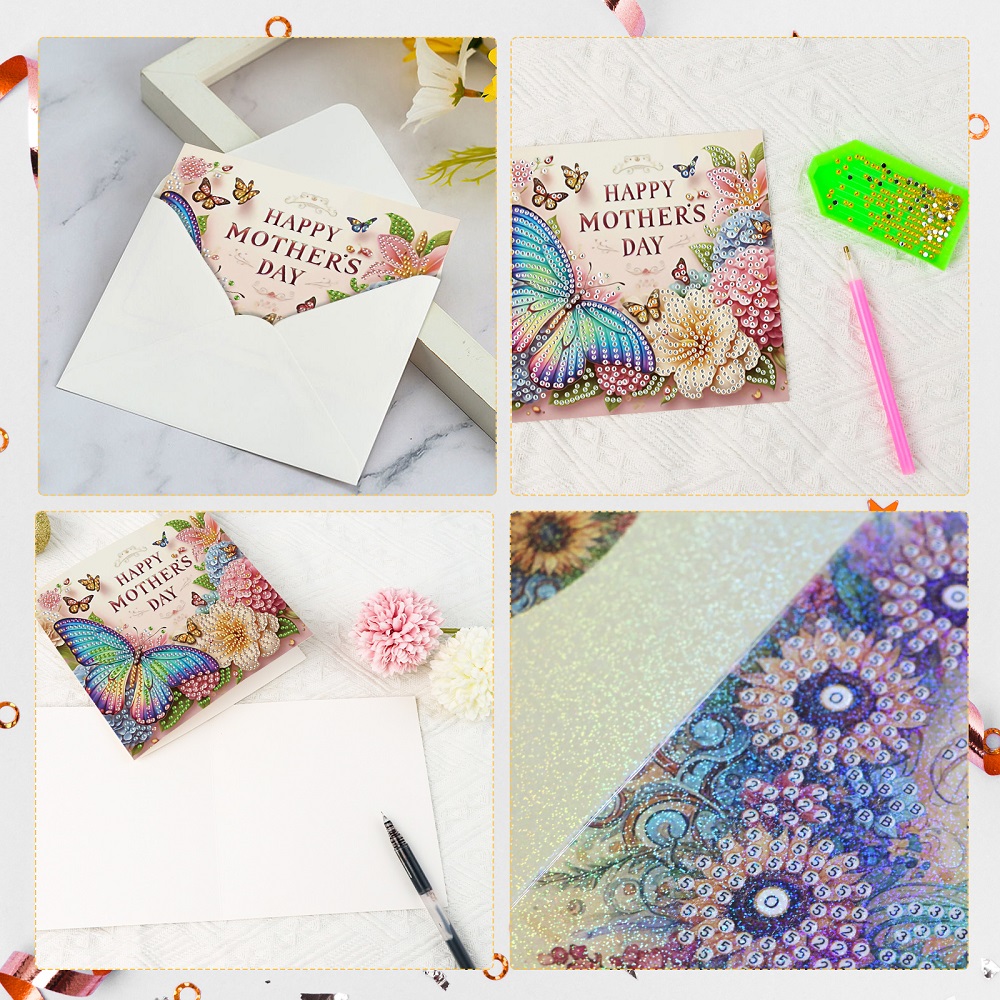 6 ชิ้นเพชรภาพวาดการ์ดอวยพรชุด, - Art Craft Painting บทวิจารณ์และราคา