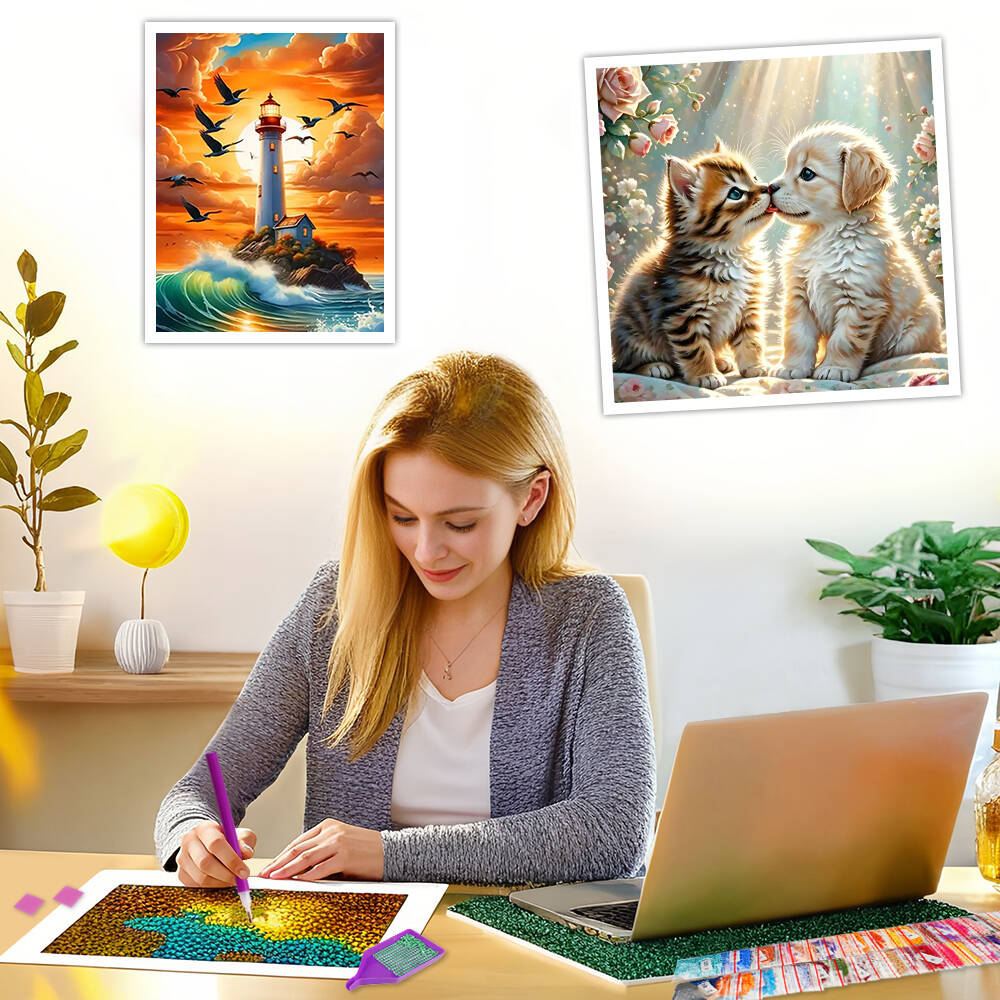 EverShine 5Dเพชรภาพวาดสุนัขแมว - Art Craft Winter บทวิจารณ์และราคา