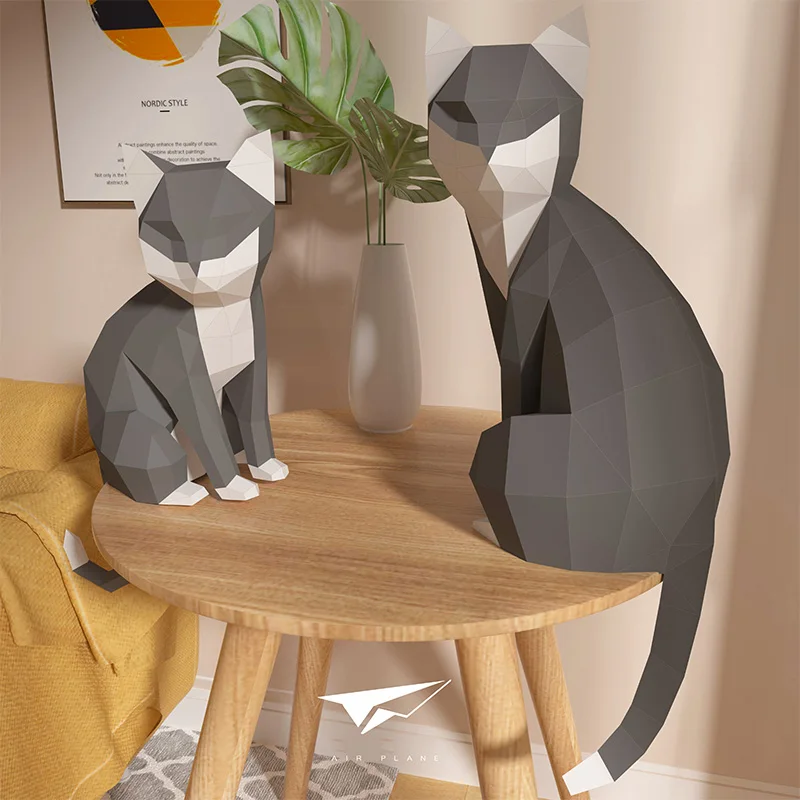 1 คู่คนรักแมวสัตว์ตกแต่งบ้าน O - Art Craft Cardboard บทวิจารณ์และราคา