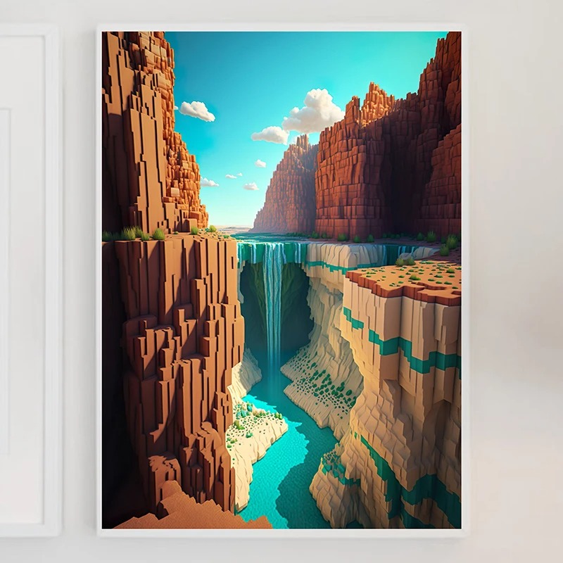 M-Minecraft โปสเตอร์ Mine เกม  - Art Craft Game บทวิจารณ์และราคา