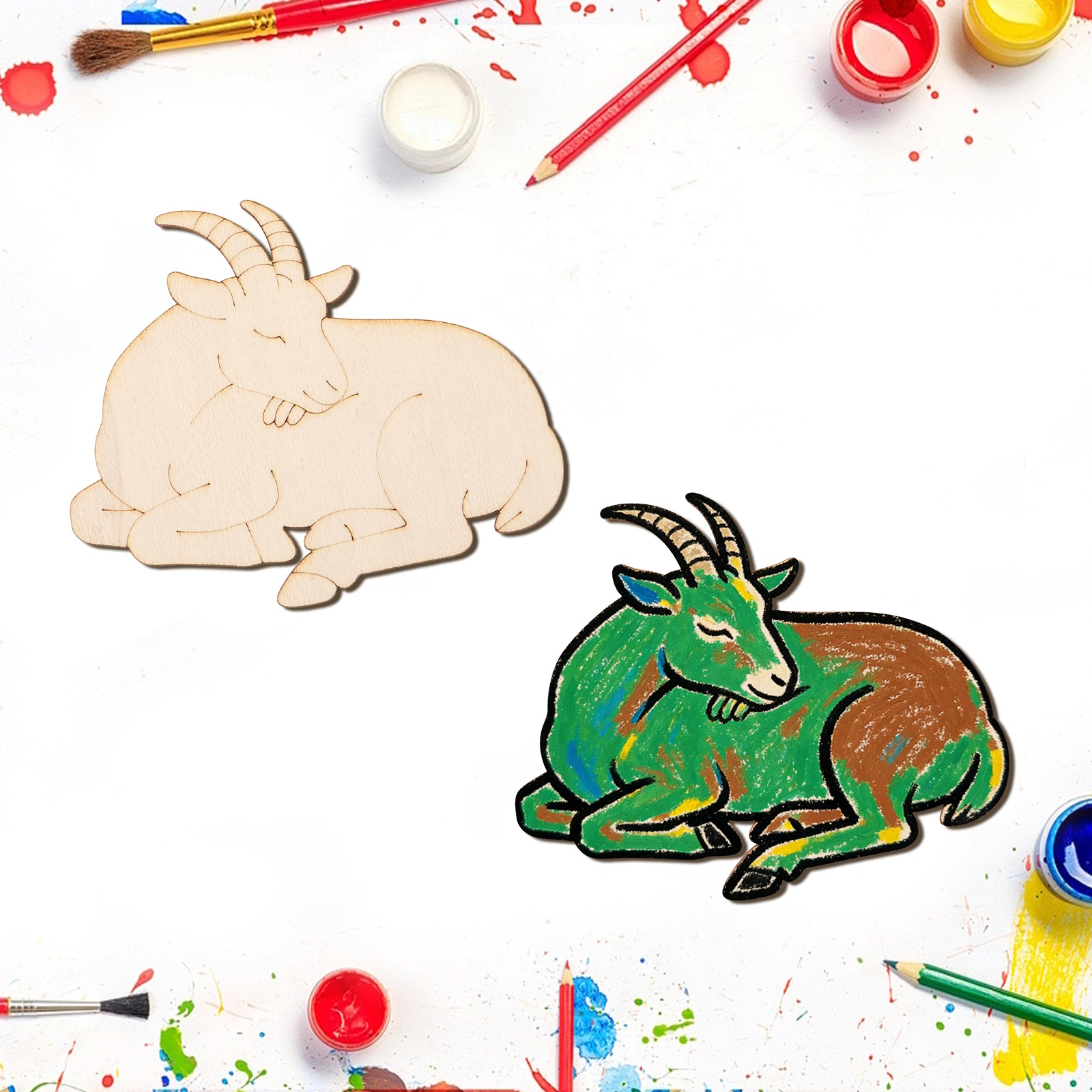 ชุดงานฝีมือไม้แกะสลักรูปแกะ 10 - Art Craft Painting บทวิจารณ์และราคา
