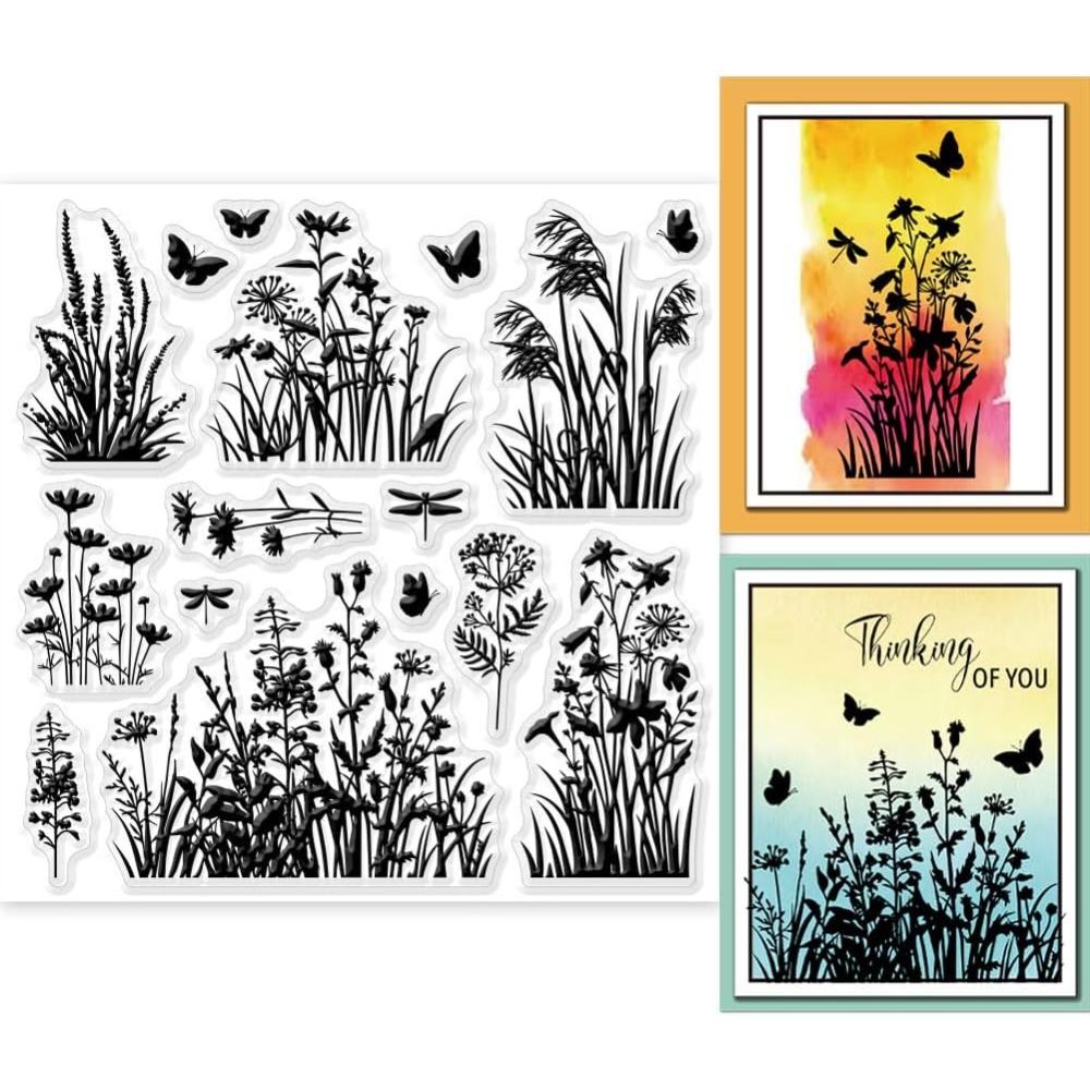 แสตมป์ใสลายดอกไม้หญ้ากกสำหรับส - Rubber Stamp Blank บทวิจารณ์และราคา